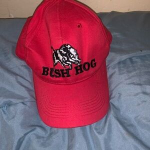 Bush Hog Mesh Embroidered Trucker Snap Back Baseball Cap Red Adjustable vintage